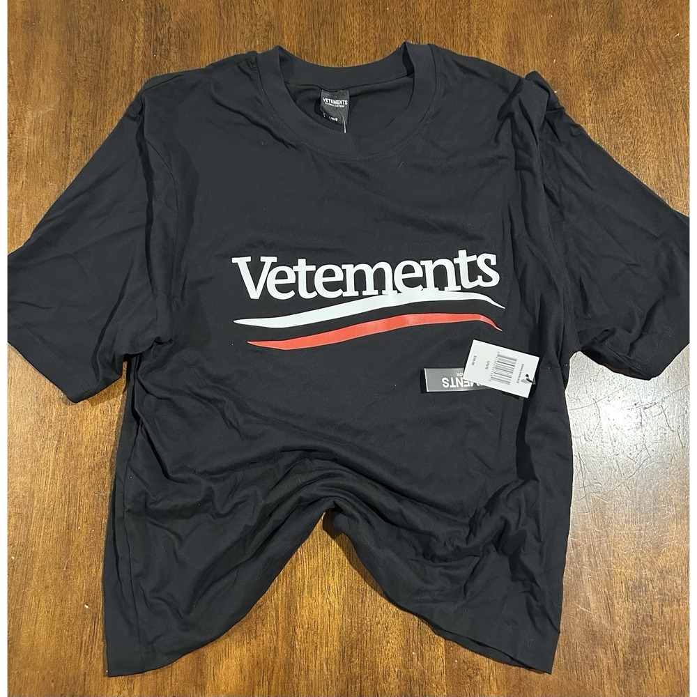 New Vetements T Shirt New Black Size large Men's By Drill Clothing